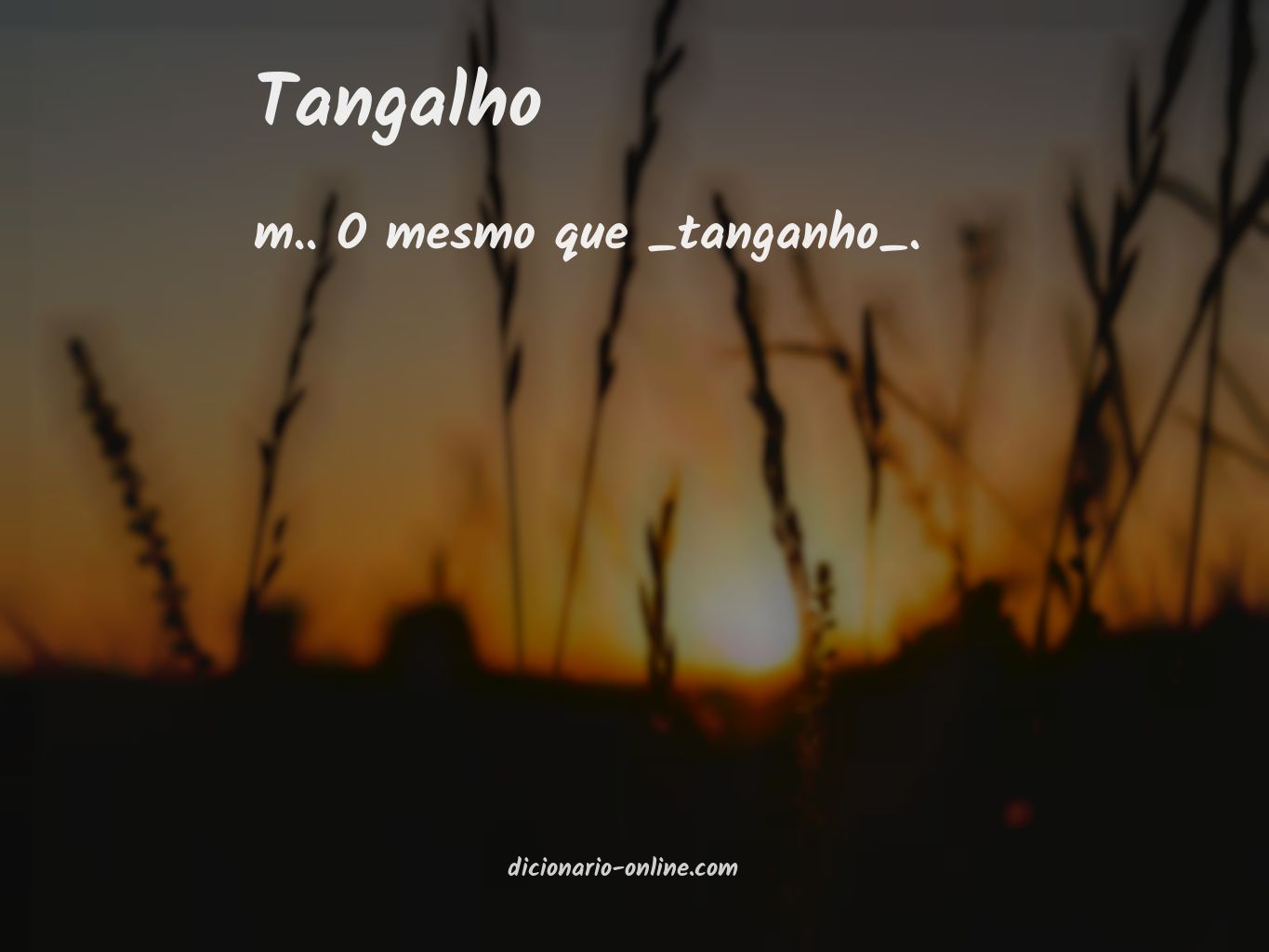 Significado de tangalho