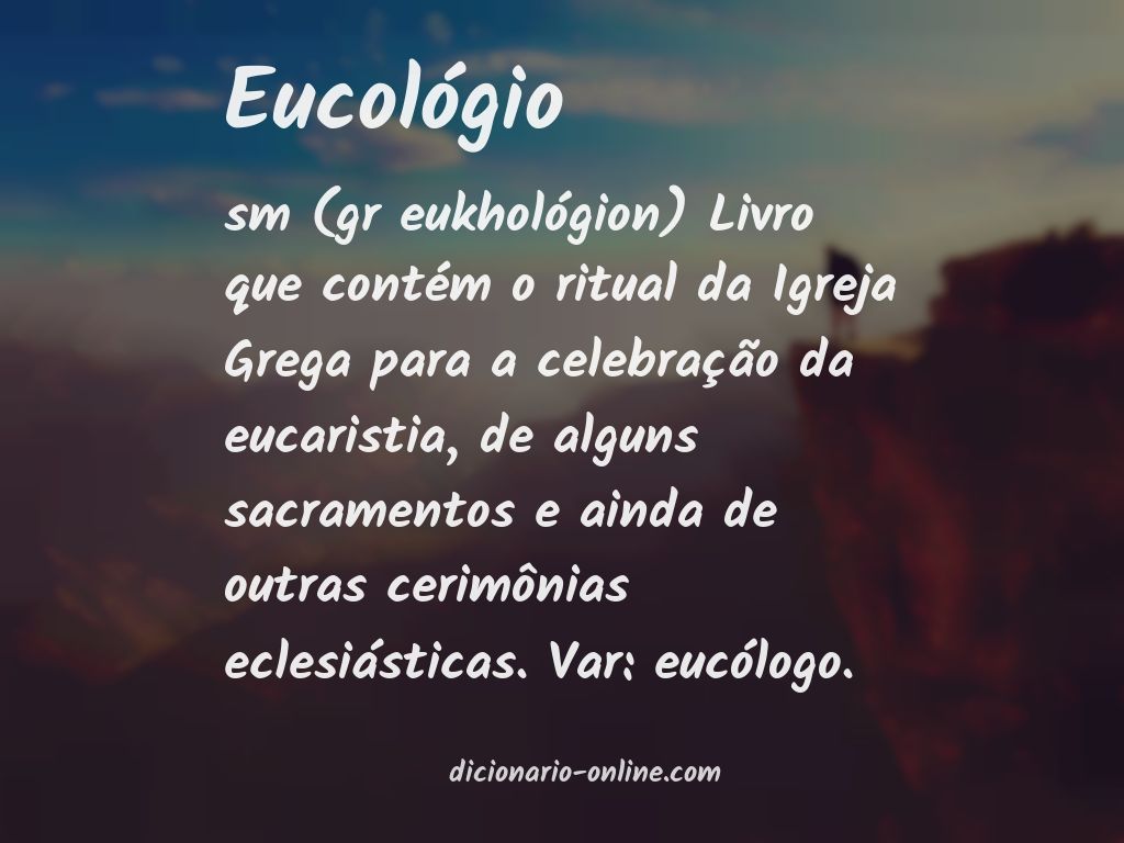 Significado de eucológio