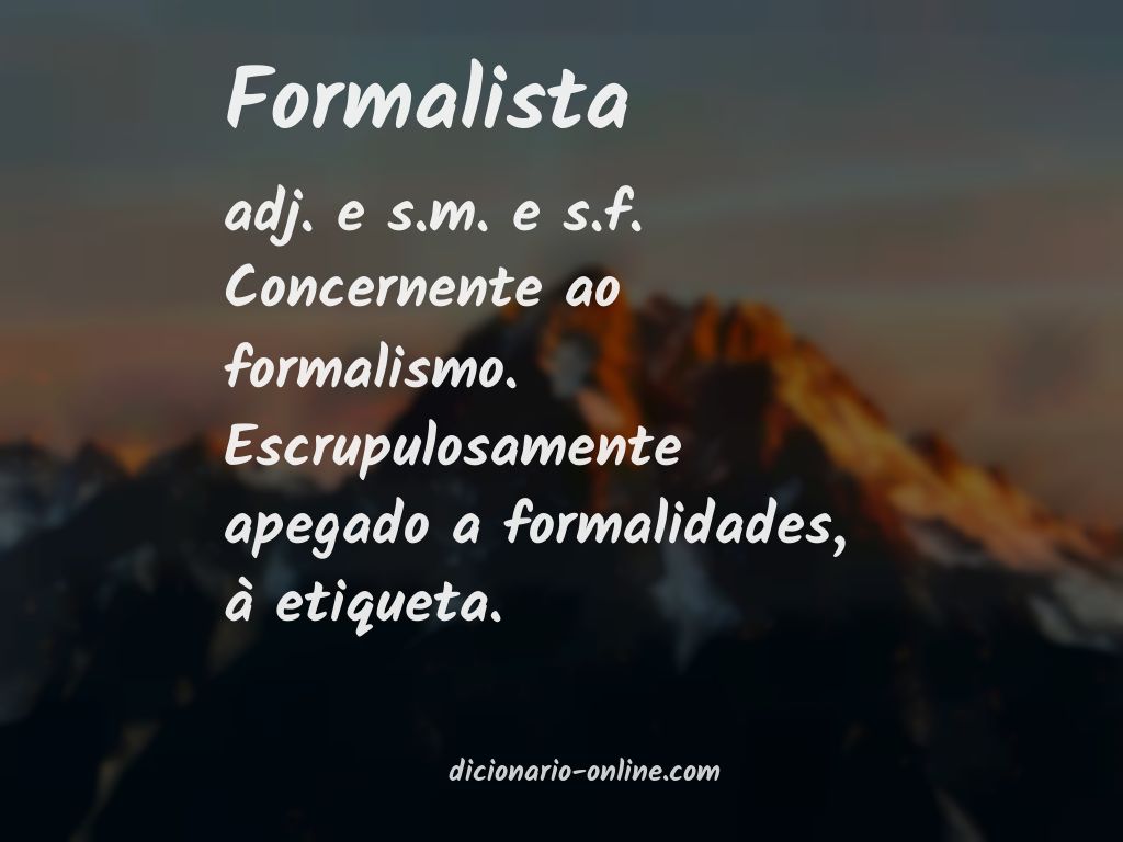 Significado de formalista