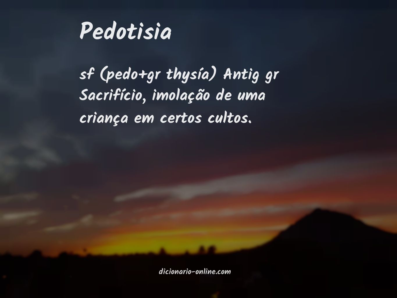 Significado de pedotisia