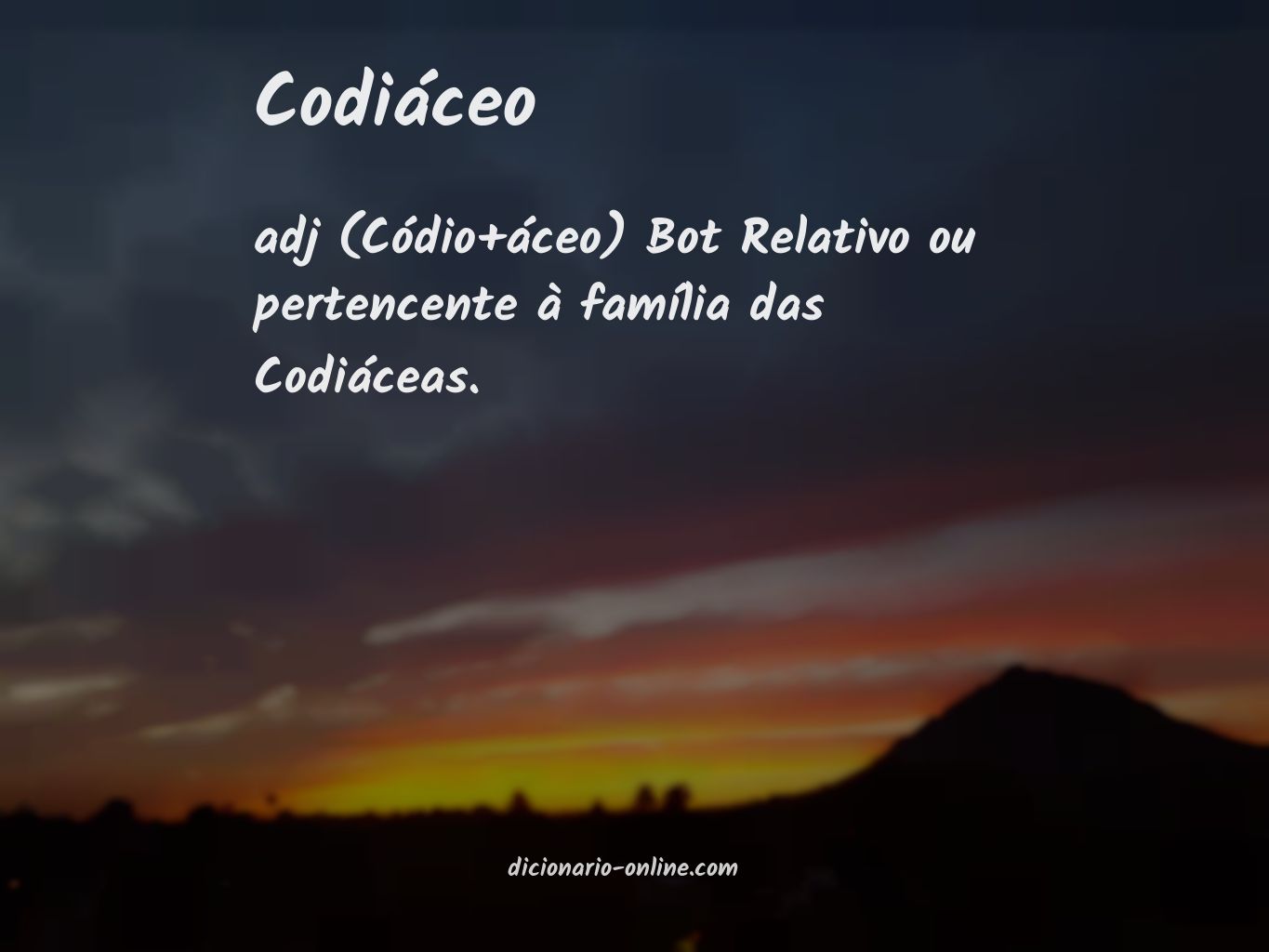 Significado de codiáceo