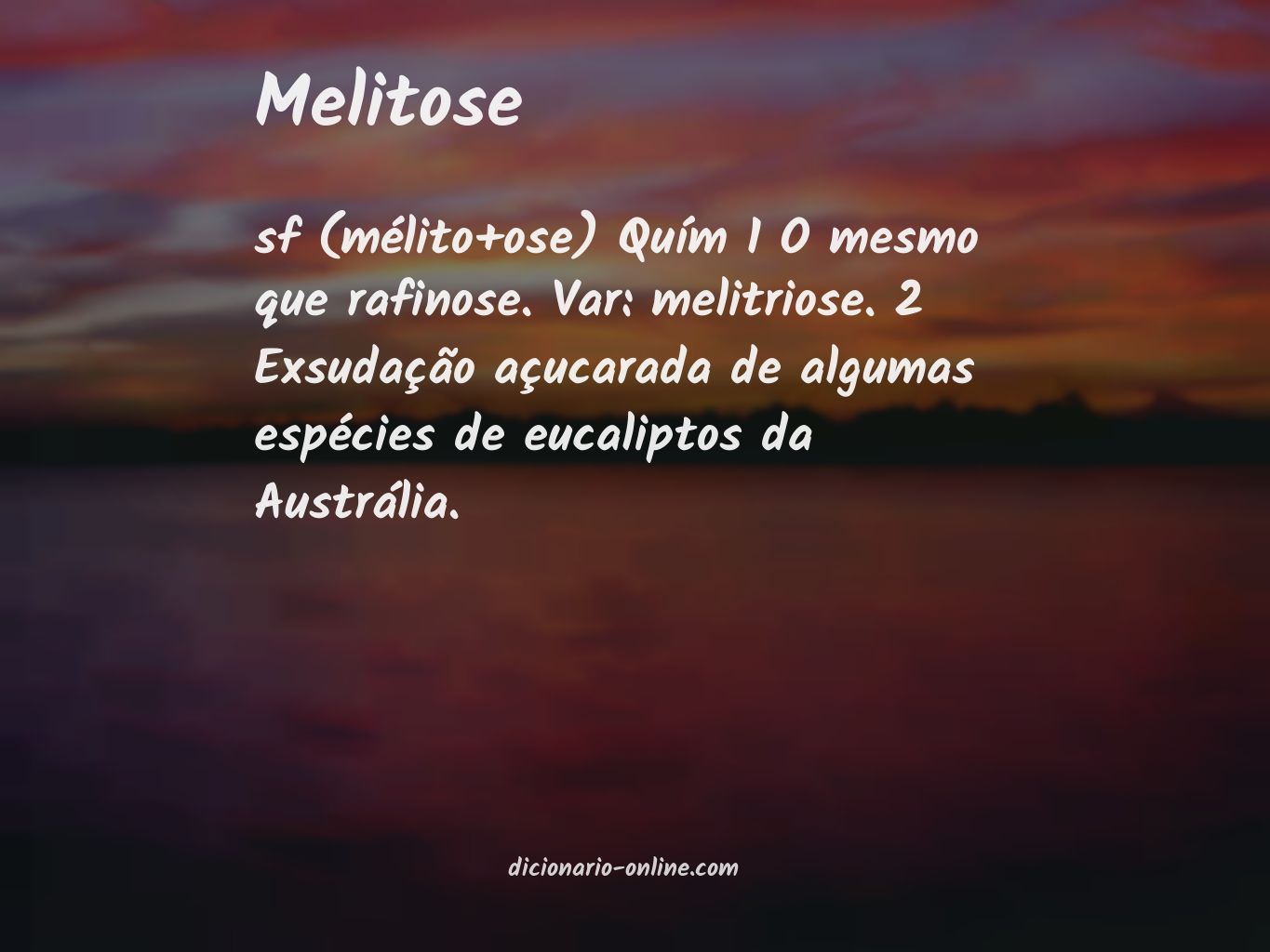 Significado de melitose