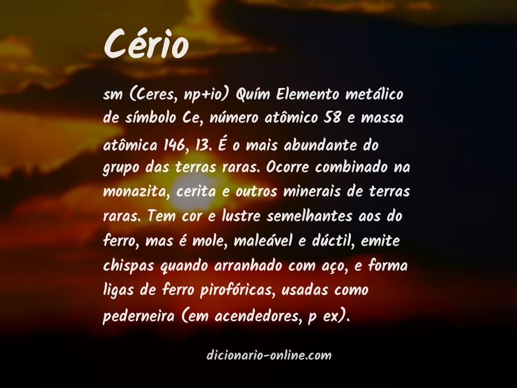 Significado de cério