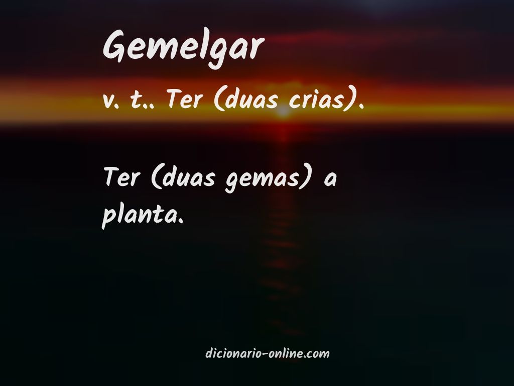 Significado de gemelgar