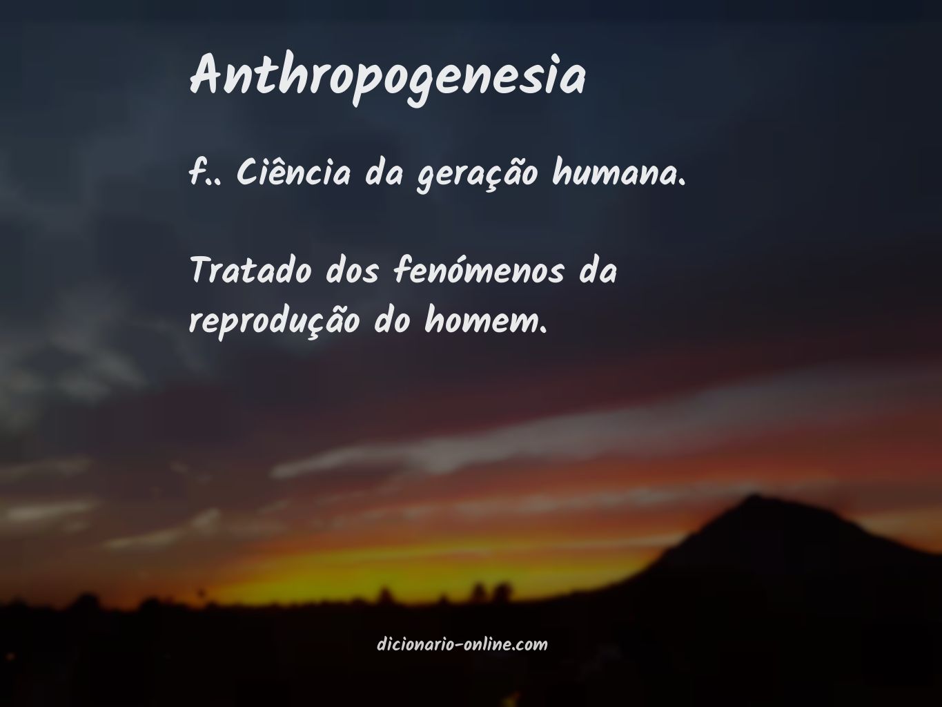 Significado de anthropogenesia