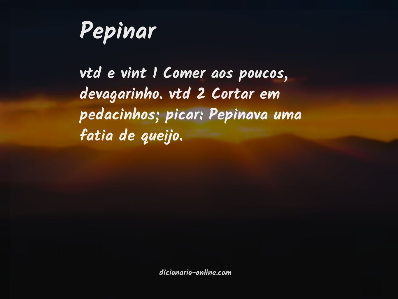 Significado de pepinar