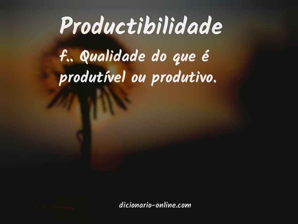 Significado de productibilidade