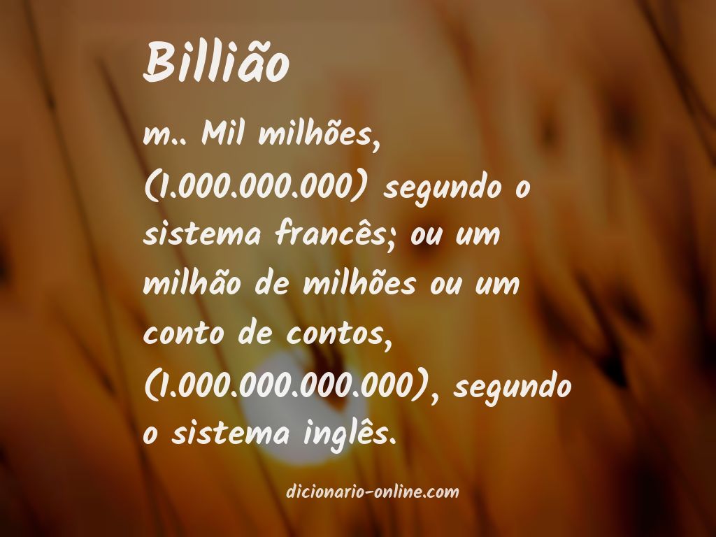 Significado de billião