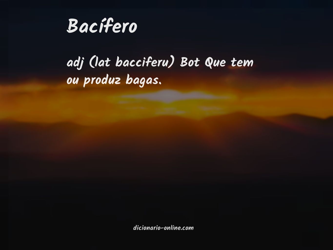 Significado de bacífero