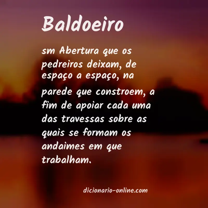 Significado de baldoeiro