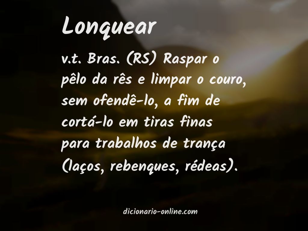 Significado de lonquear