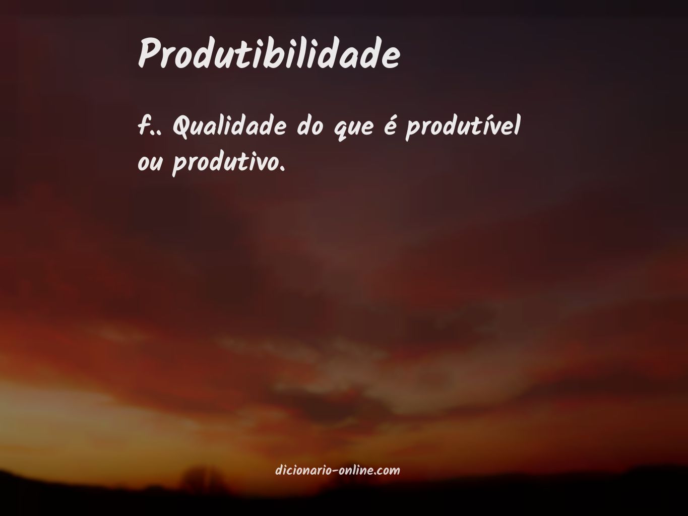 Significado de produtibilidade