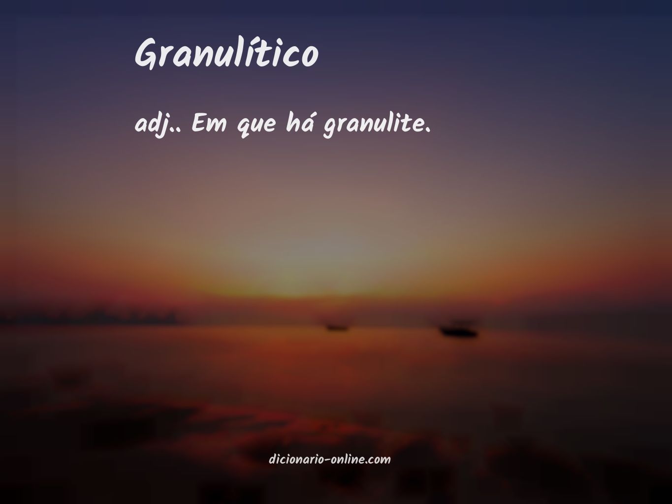 Significado de granulítico