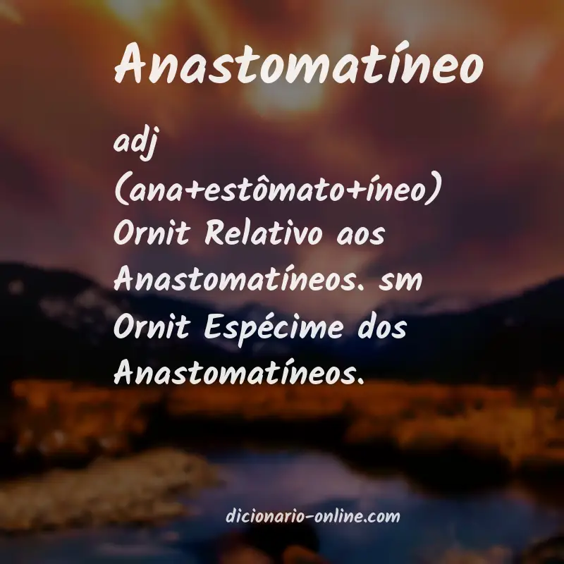 Significado de anastomatíneo