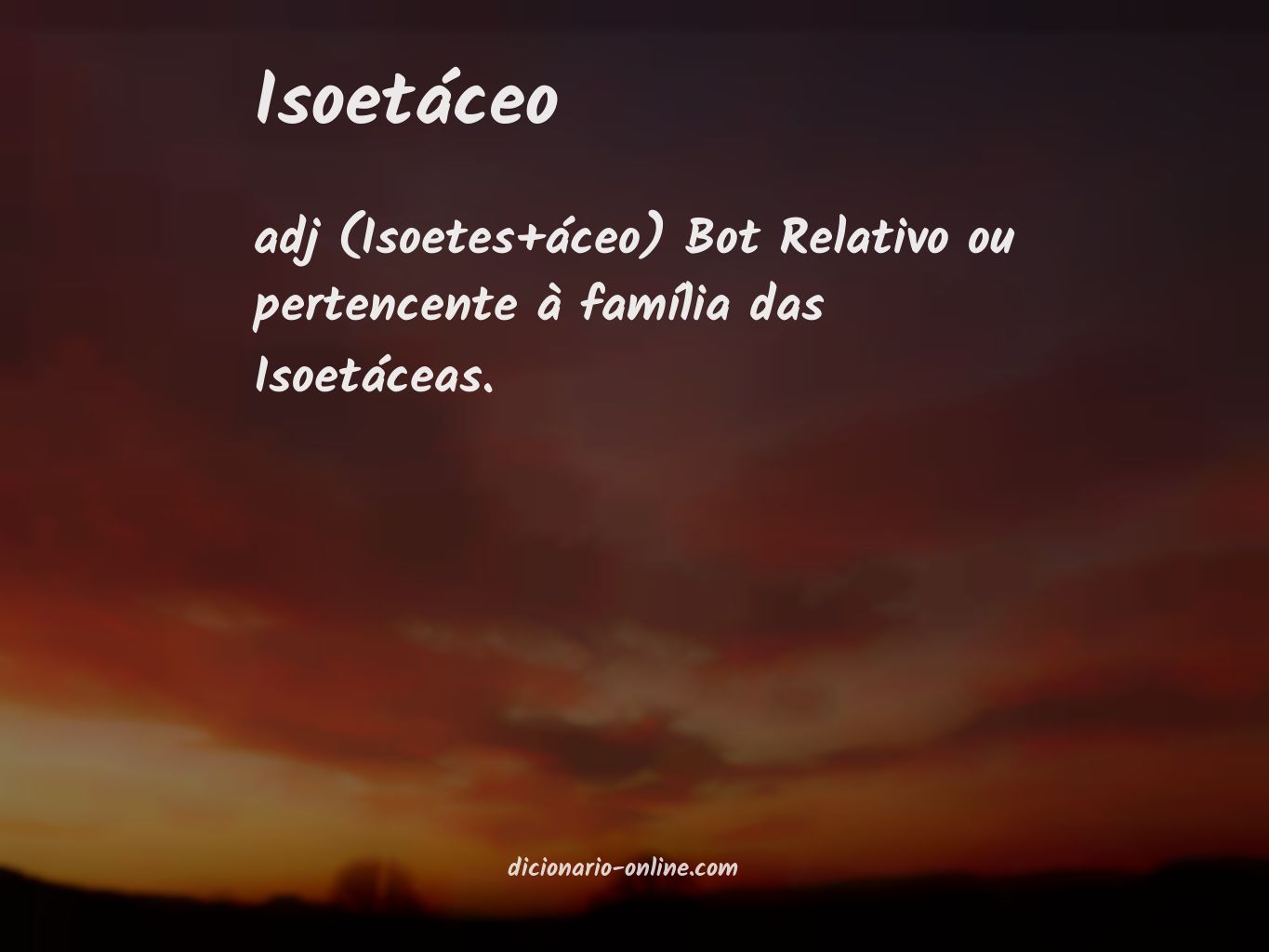 Significado de isoetáceo