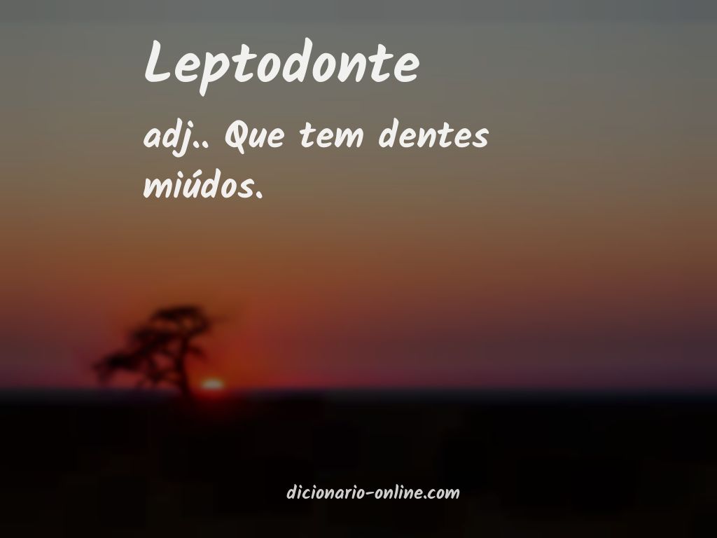 Significado de leptodonte