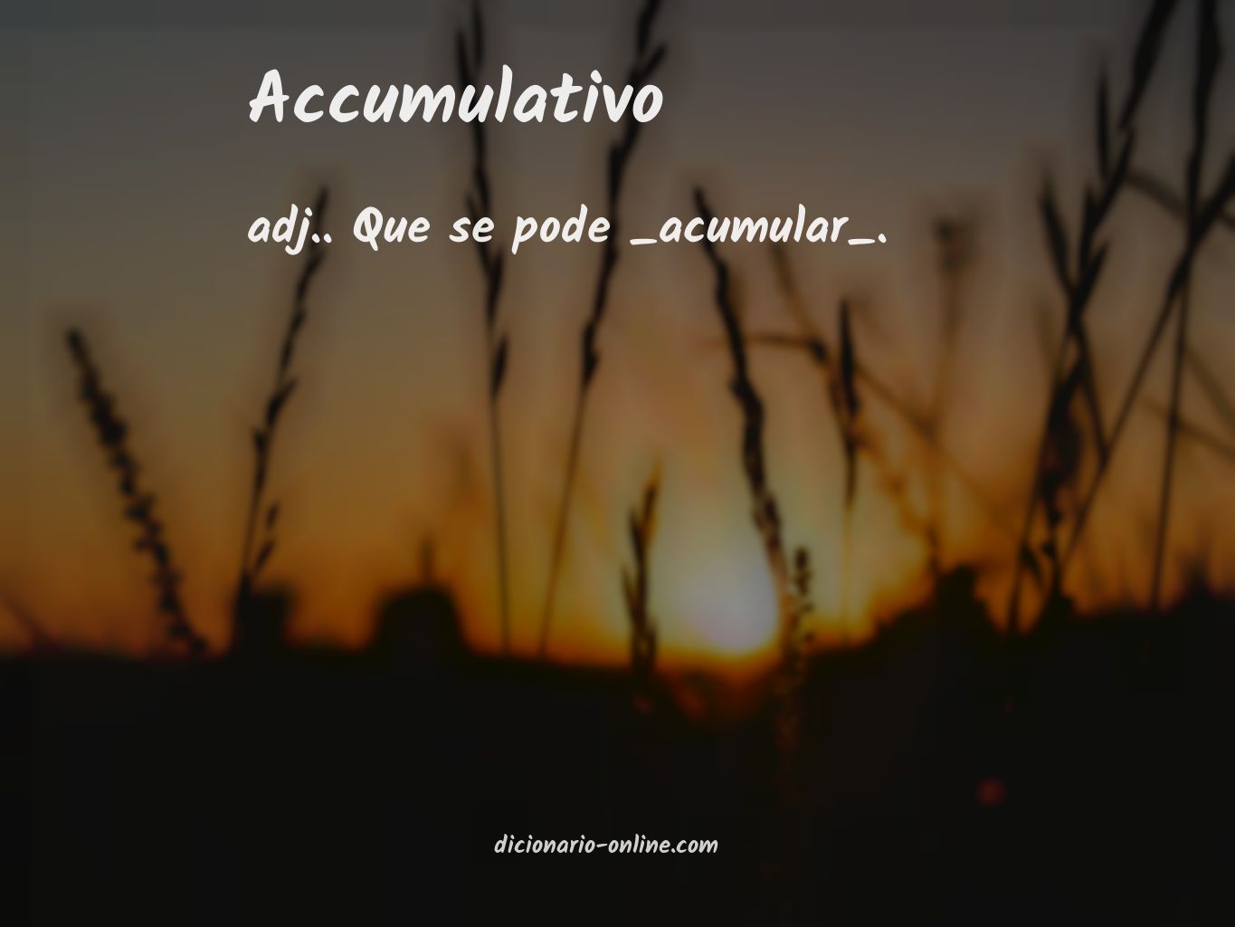 Significado de accumulativo