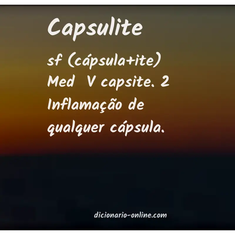 Significado de capsulite