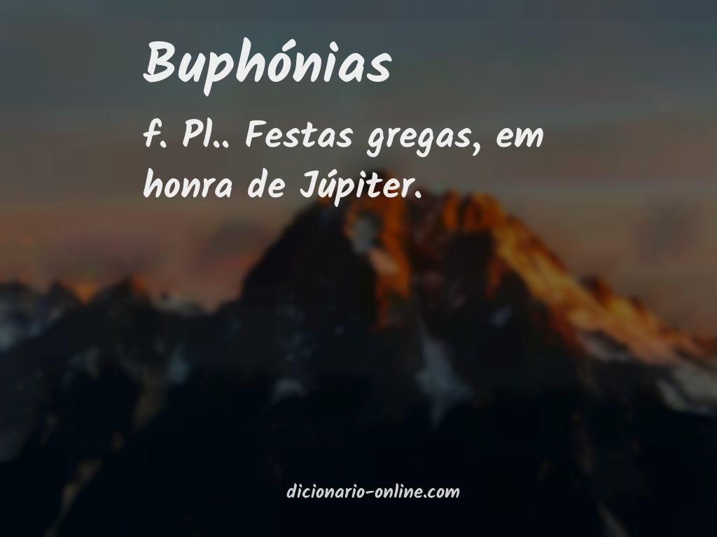 Significado de buphónias