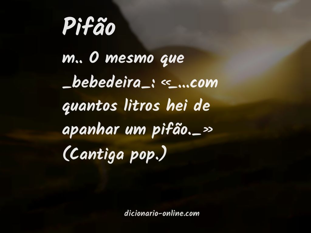 Significado de pifão