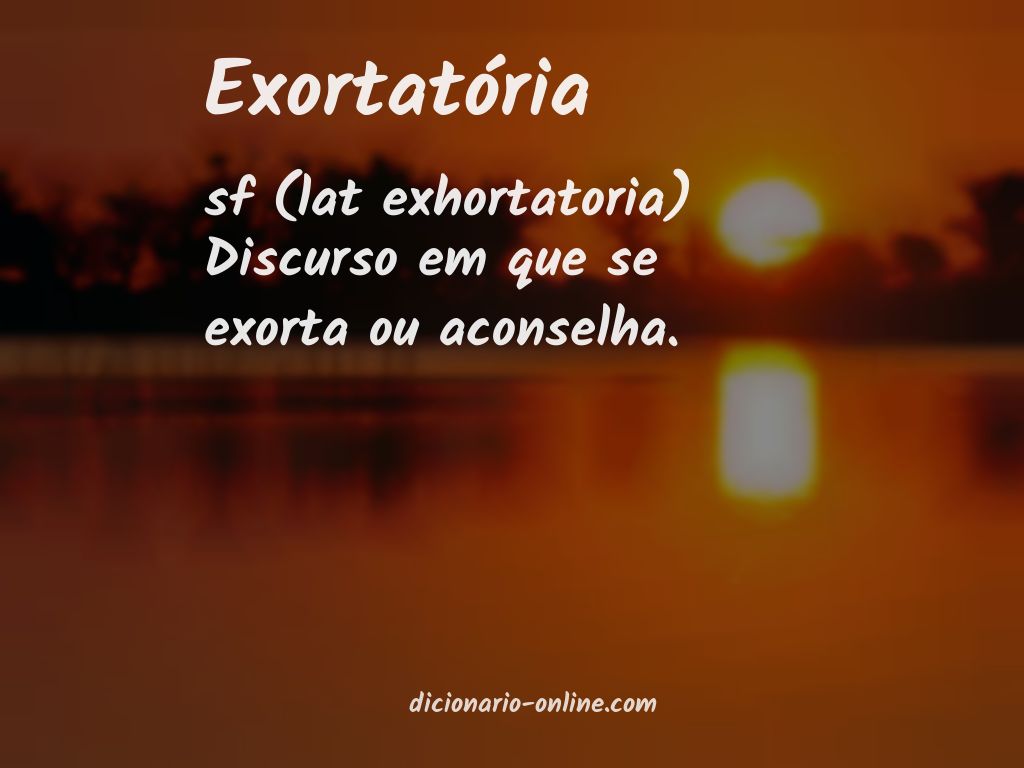 Significado de exortatória