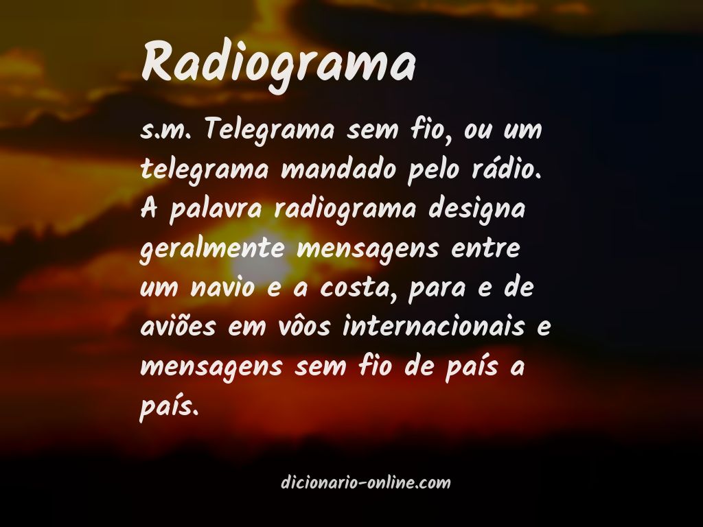Significado de radiograma