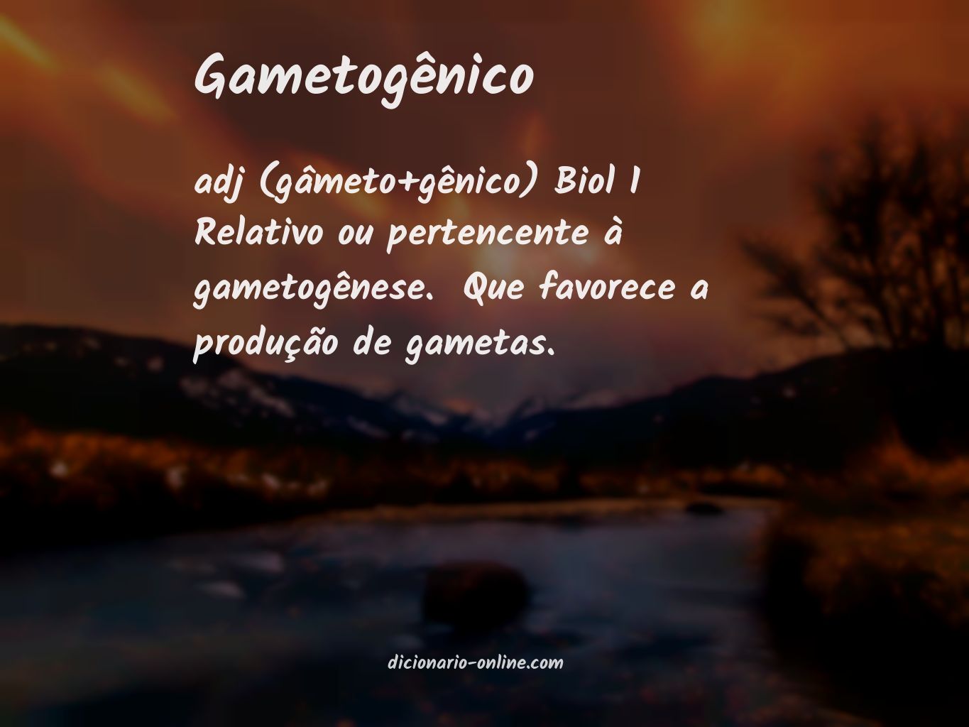 Significado de gametogênico