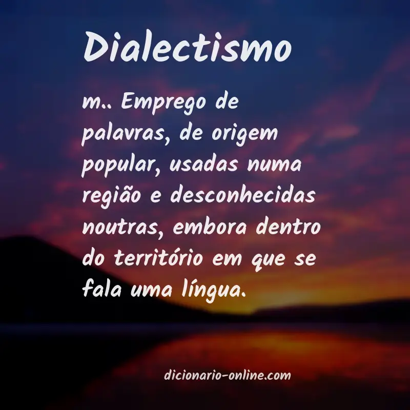 Significado de dialectismo