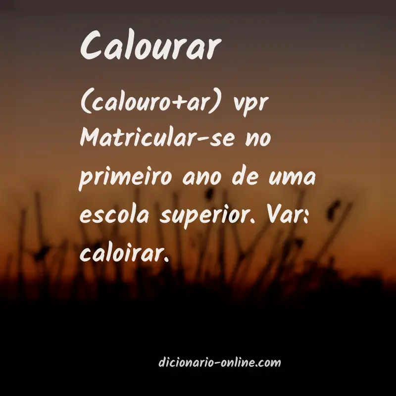 Significado de calourar