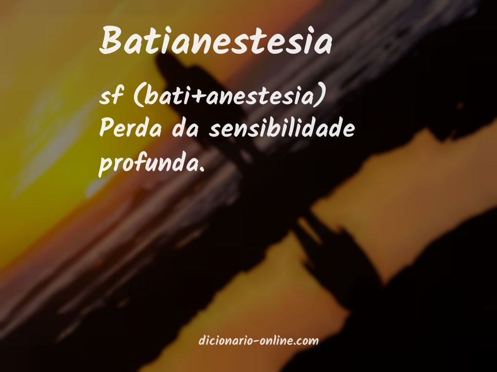 Significado de batianestesia