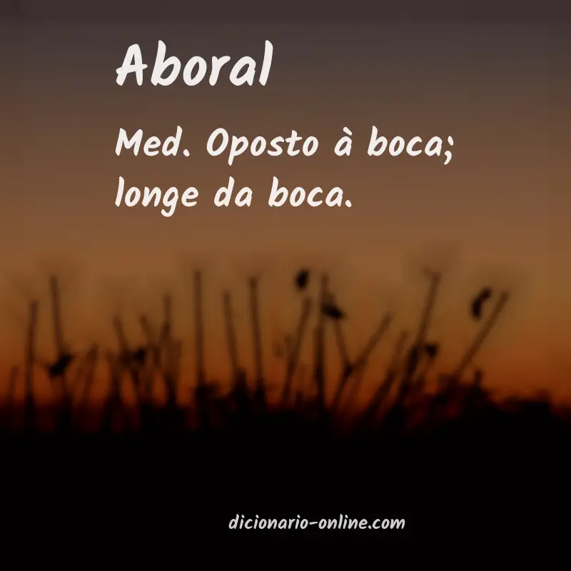 Significado de aboral
