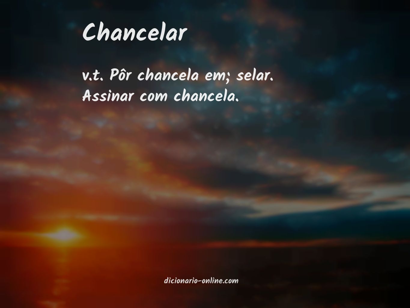 Significado de chancelar