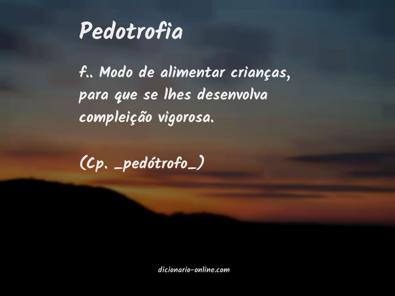 Significado de pedotrofia