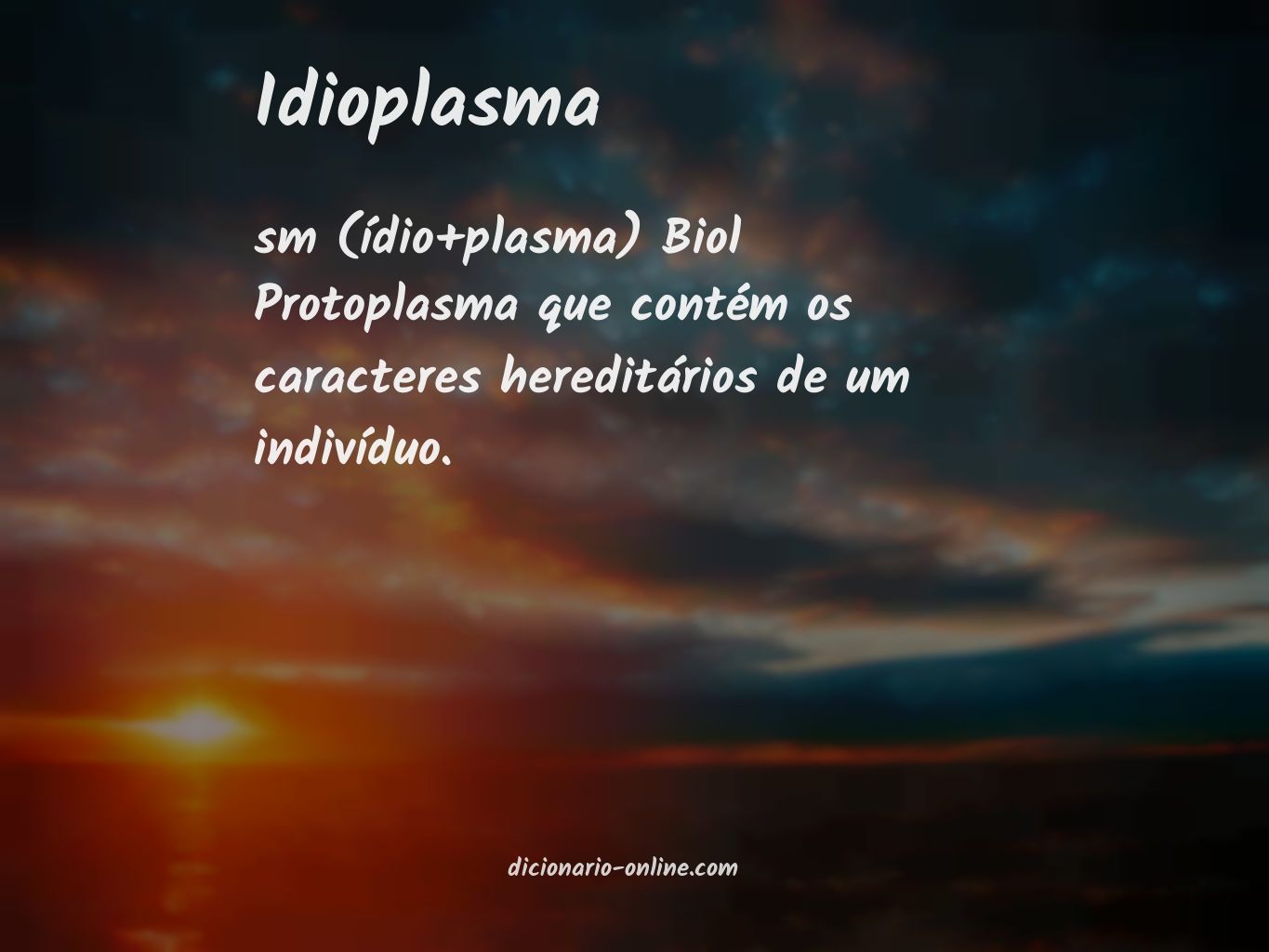 Significado de idioplasma