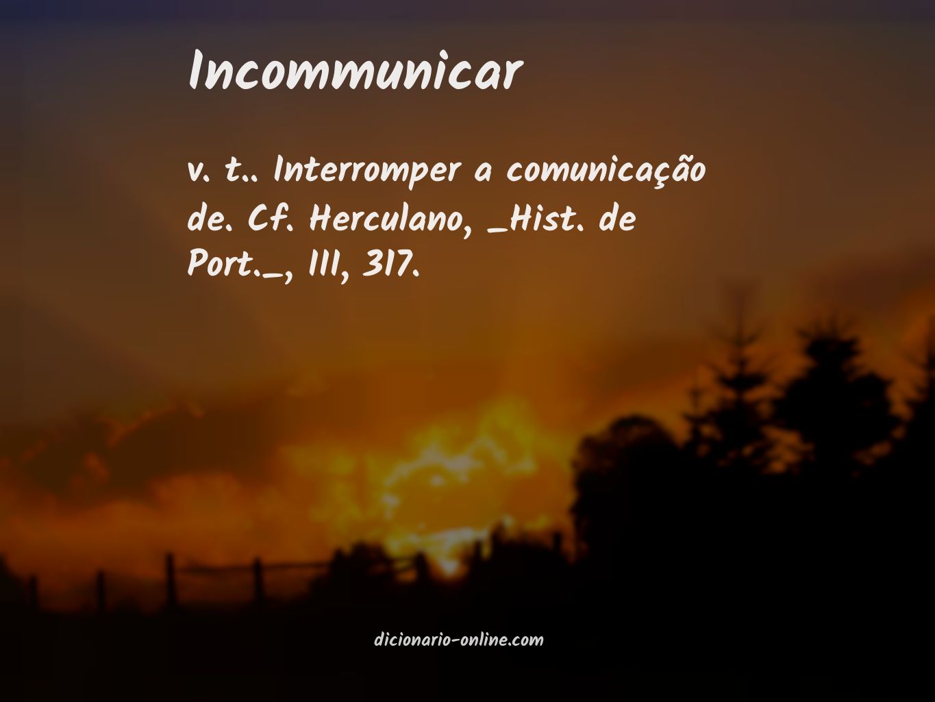 Significado de incommunicar