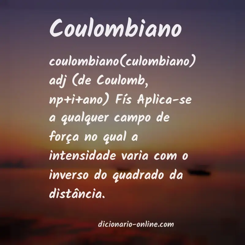 Significado de coulombiano