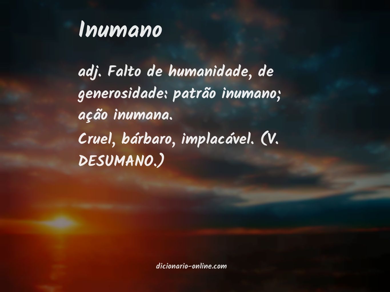 Significado de inumano