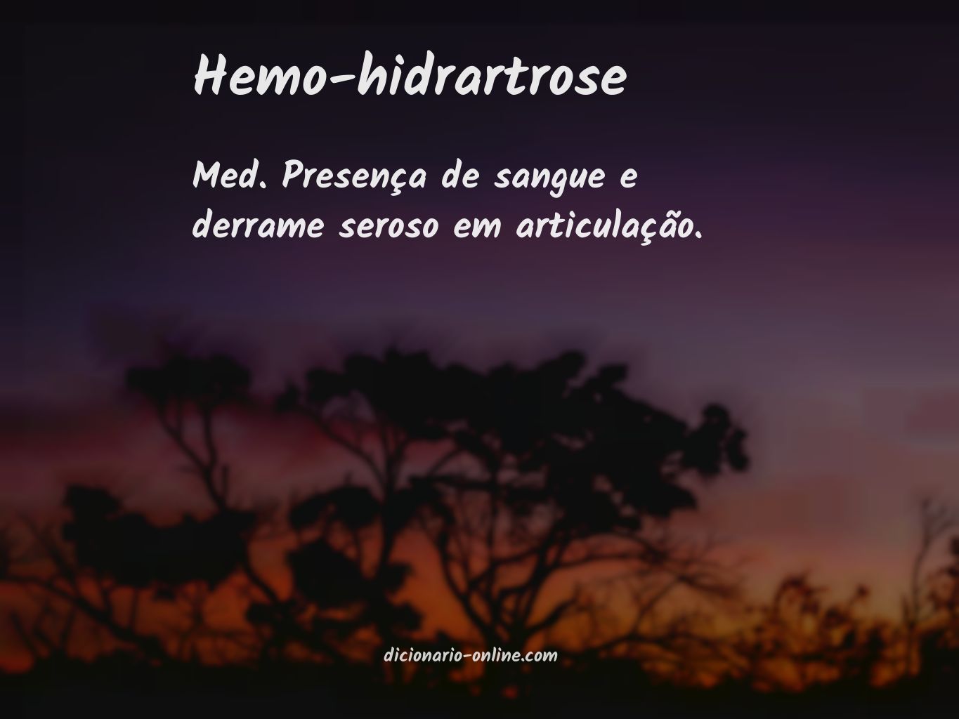 Significado de hemo-hidrartrose