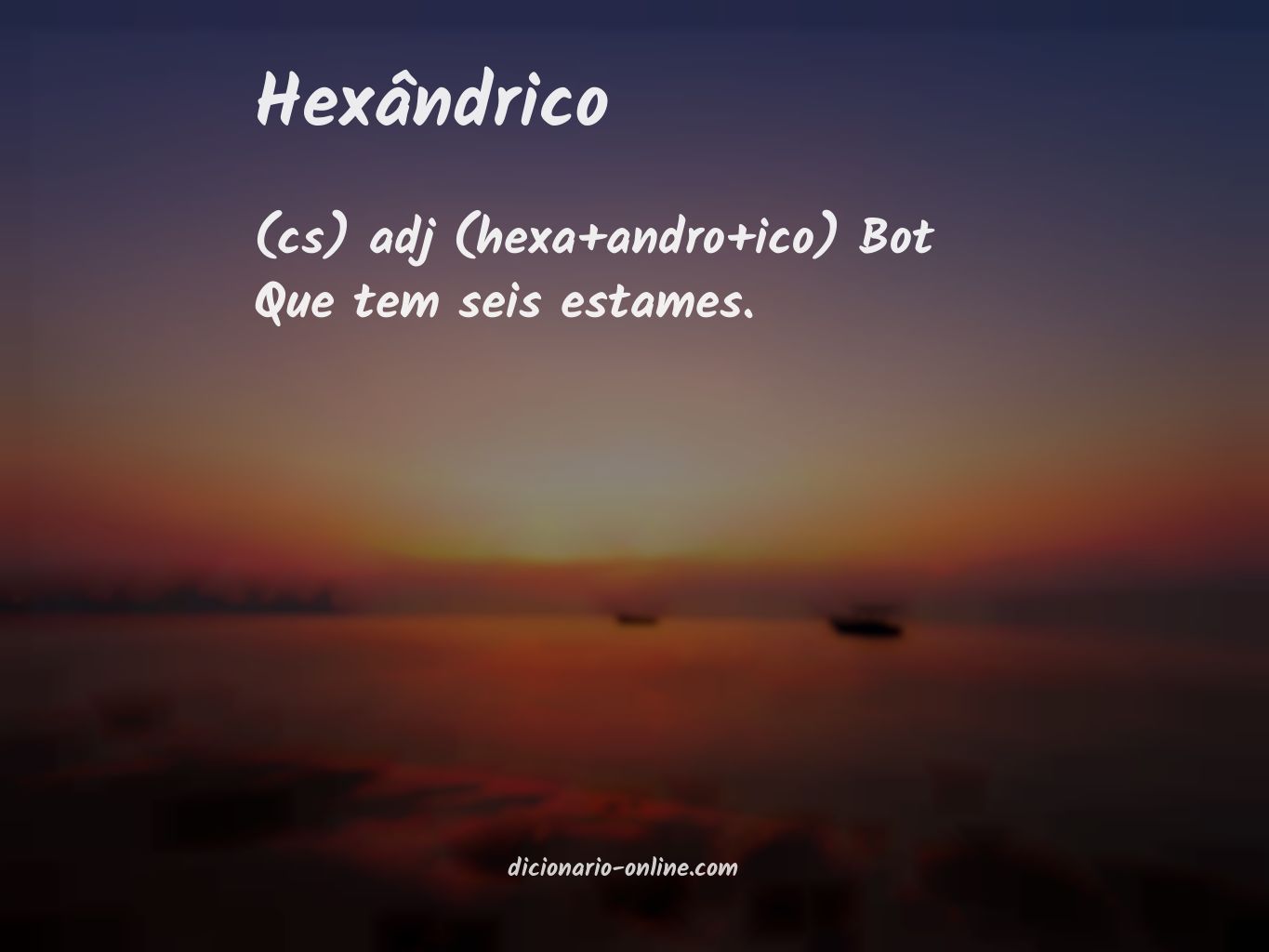 Significado de hexândrico