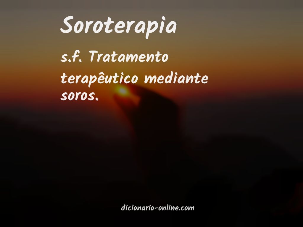 Significado de soroterapia
