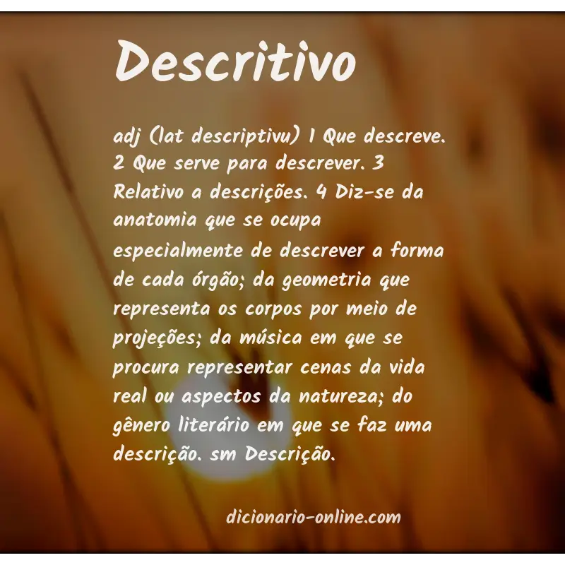 Significado de descritivo