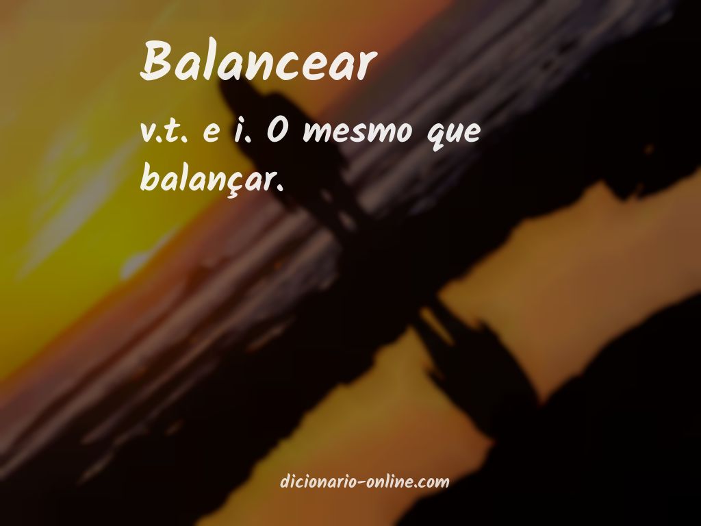 Significado de balancear