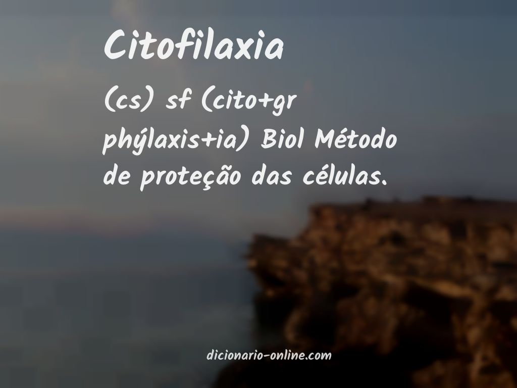 Significado de citofilaxia