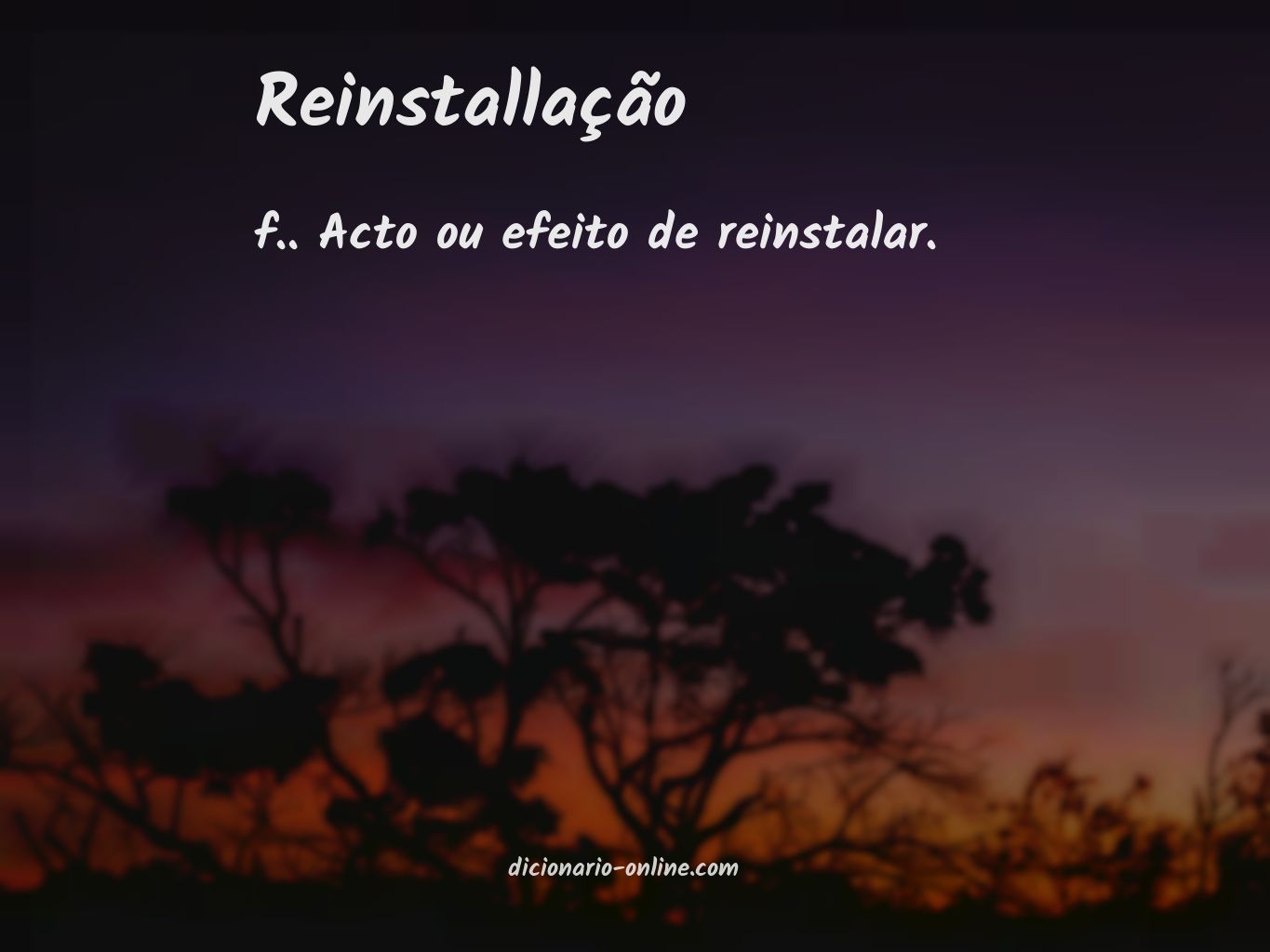 Significado de reinstallação