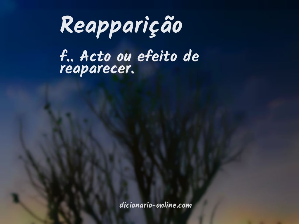 Significado de reapparição