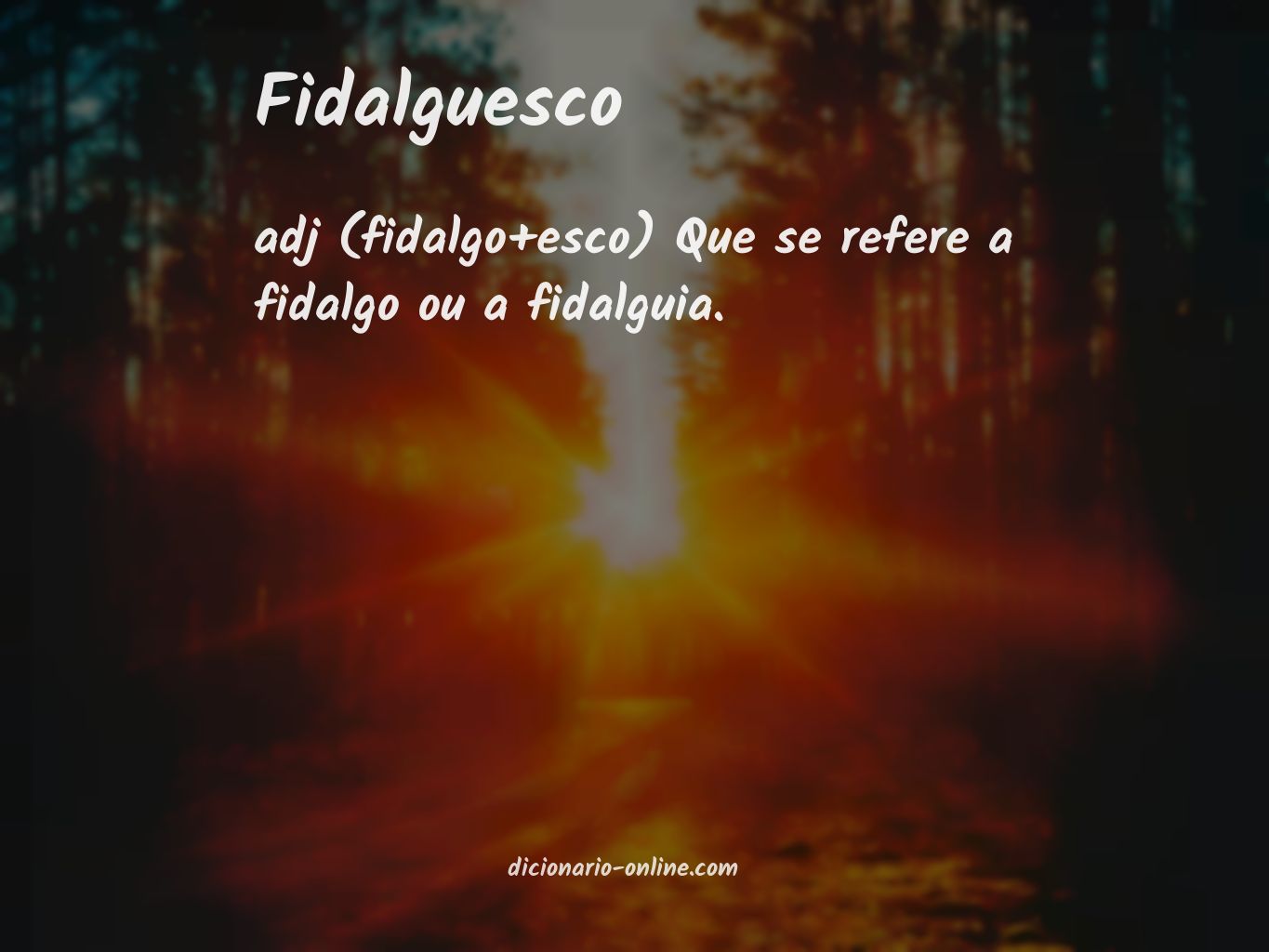 Significado de fidalguesco