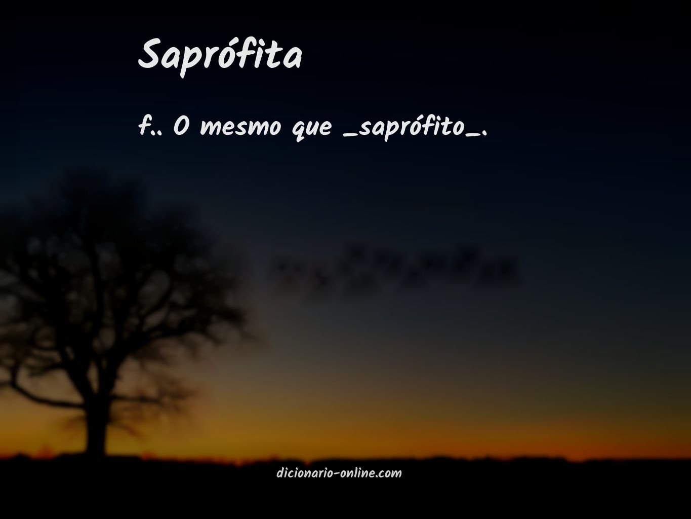 Significado de saprófita