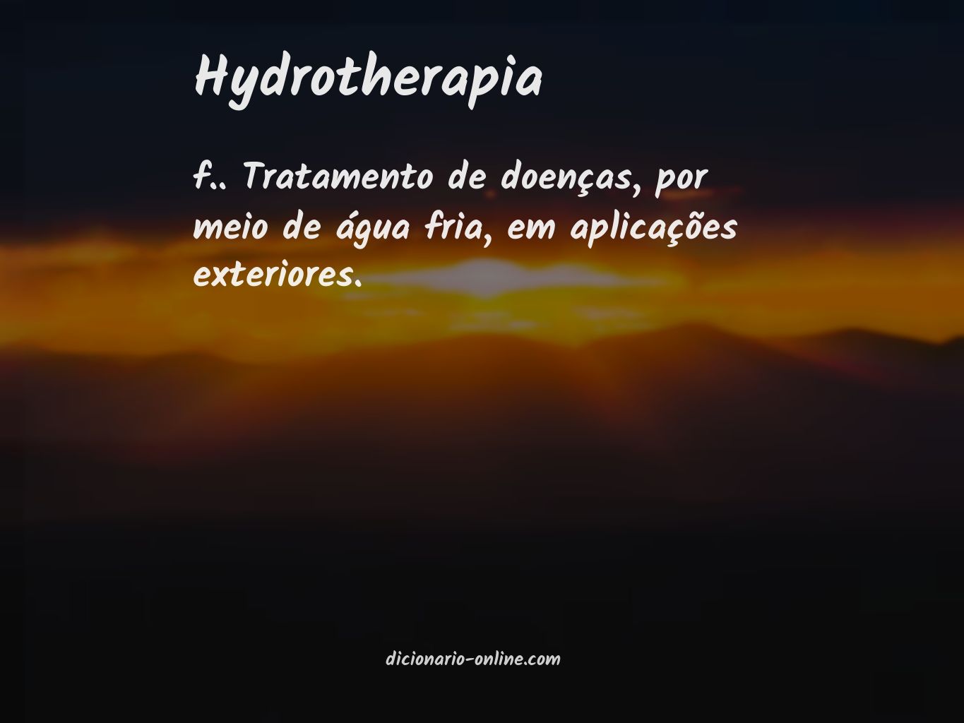 Significado de hydrotherapia