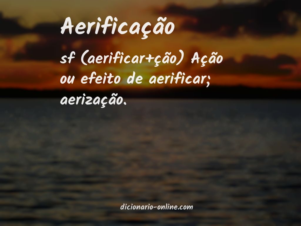 Significado de aerificação