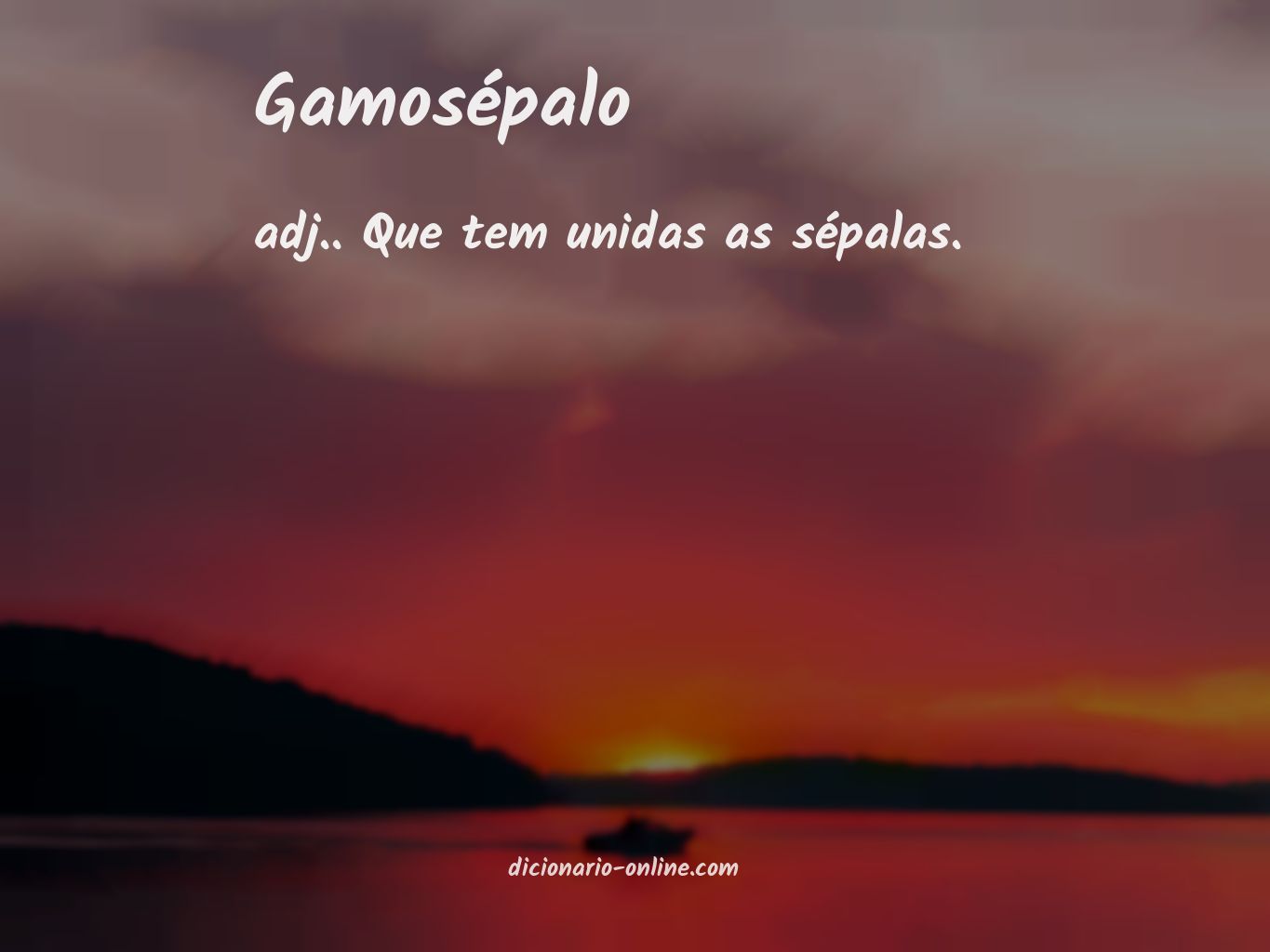 Significado de gamosépalo